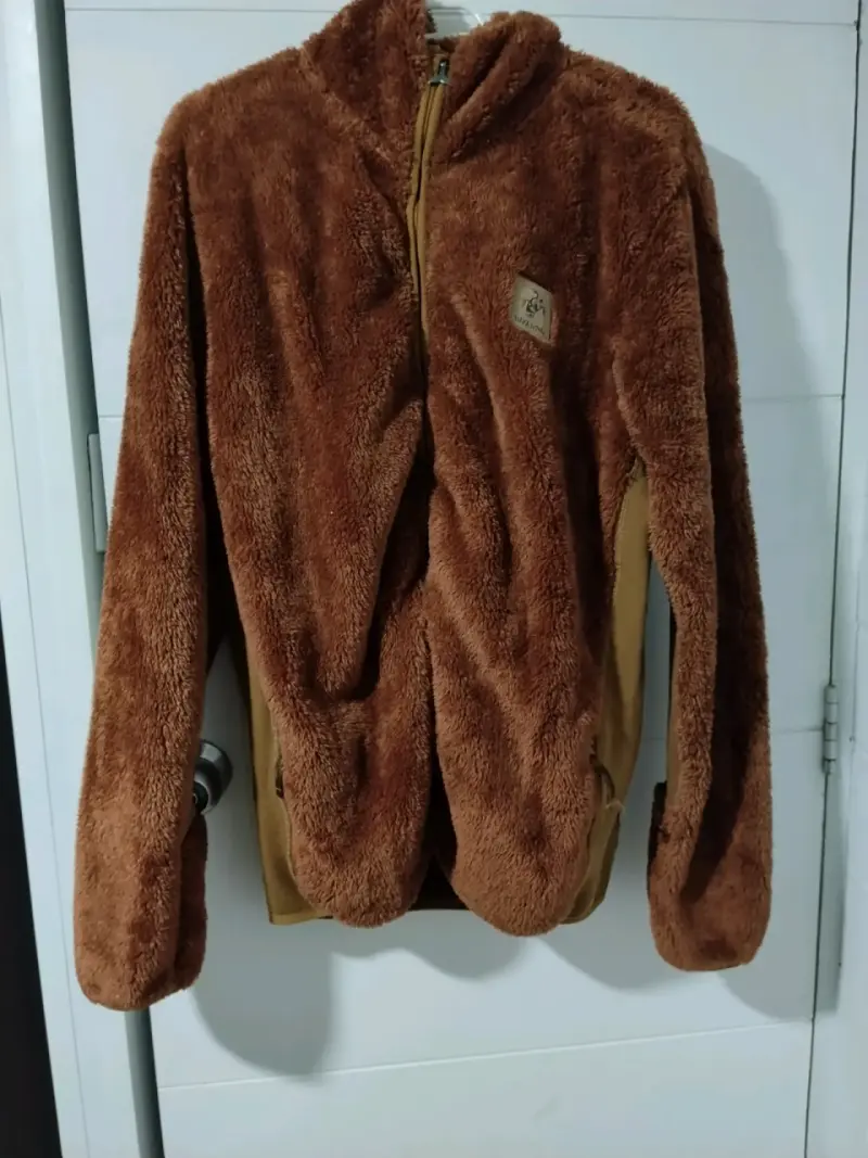 Chaqueta de felpa marrón para hombre talla M - 1