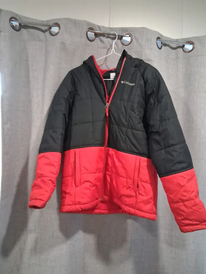 Chaqueta acolchada Columbia negra y roja para hombre - 1