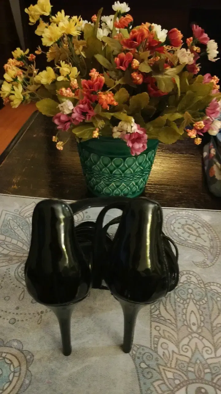 Sandalias de tacón alto negras elegantes TALLA 34! - 3