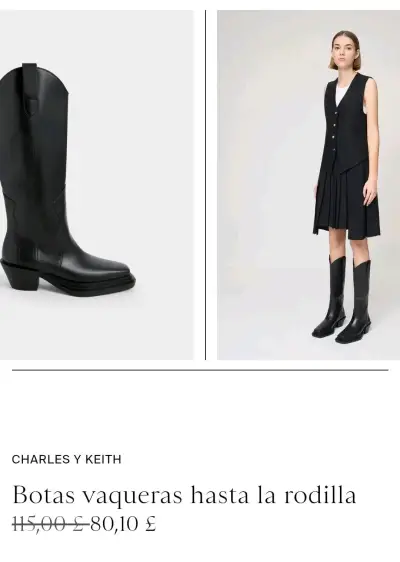 Botas vaqueras negras  para mujer - miniatura 3