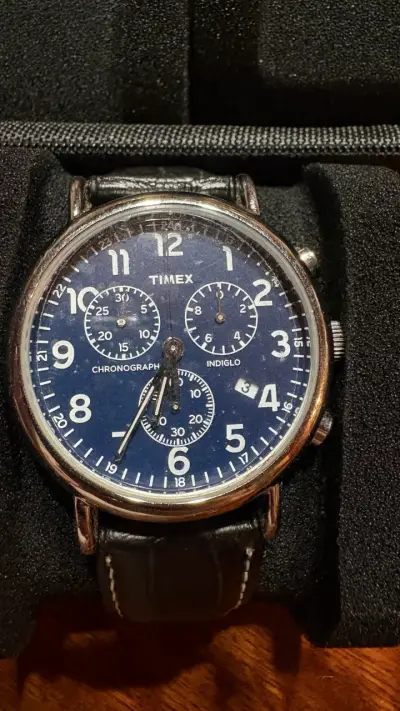 Reloj Timex Chronograph Indiglo con Correa de Cuer - miniatura 2