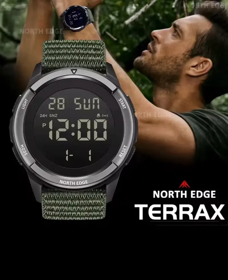 Reloj digital North Edge Terra X resistente al agu - 1