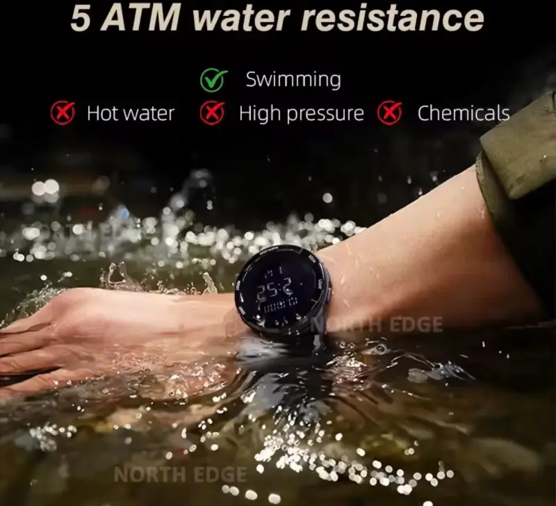 Reloj digital North Edge Terra X resistente al agu - 4