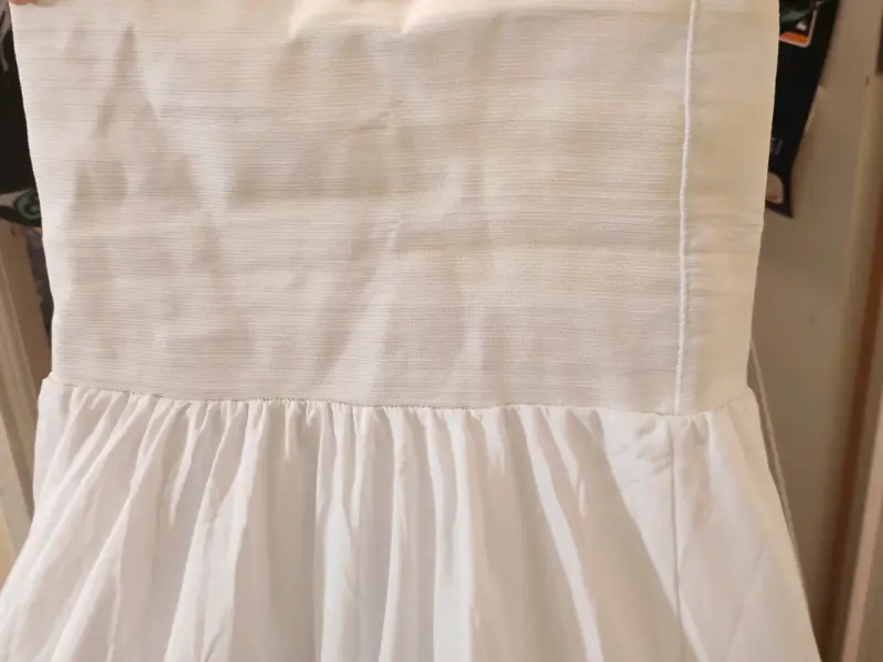 Falso de cueca blanco con detalles florales - 5