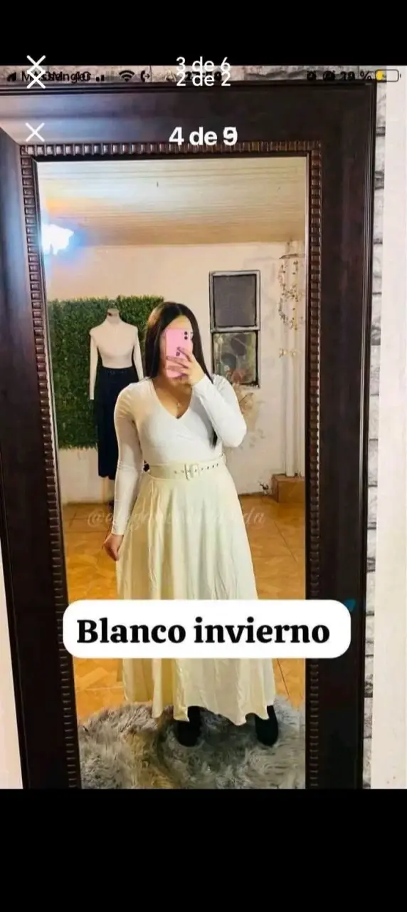 Falda larga blanco de invierno