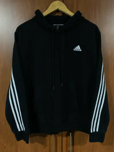 Polerón negro con capucha Adidas original - miniatura 2