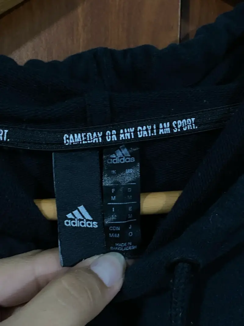 Polerón negro con capucha Adidas original - 3