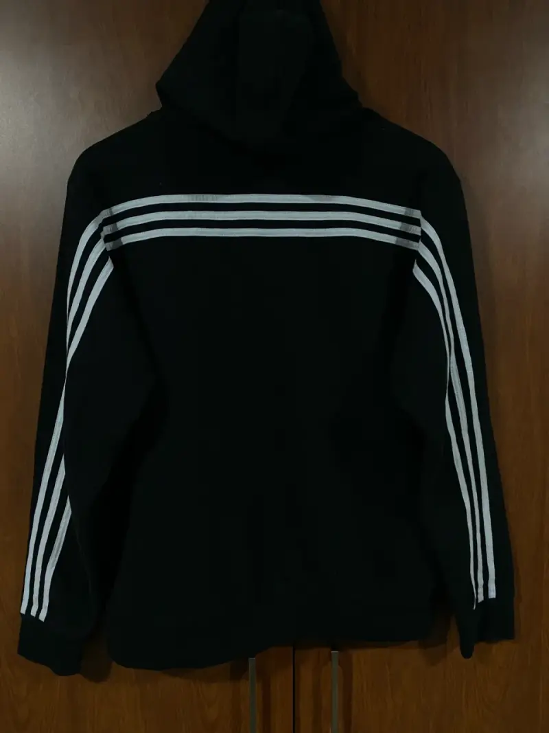 Polerón negro con capucha Adidas original - 4