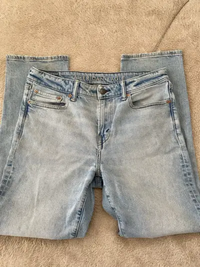 Jeans American Eagle Athletic Straight azul claro - miniatura 1