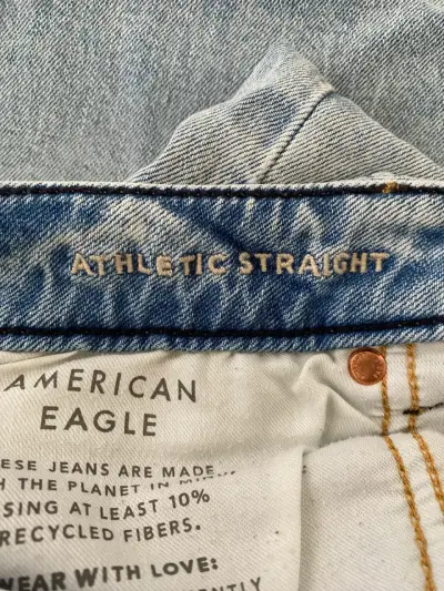 Jeans American Eagle Athletic Straight azul claro - miniatura 3