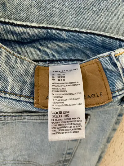 Jeans American Eagle Athletic Straight azul claro - miniatura 4