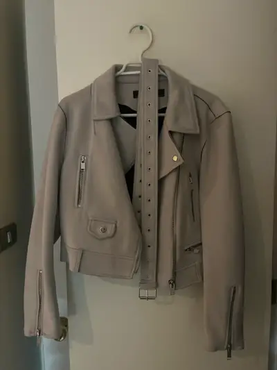 Chaqueta Zara gris con cinturón - miniatura 1