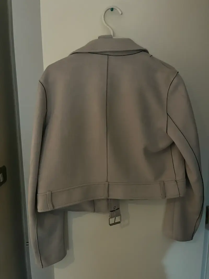 Chaqueta Zara gris con cinturón - 2