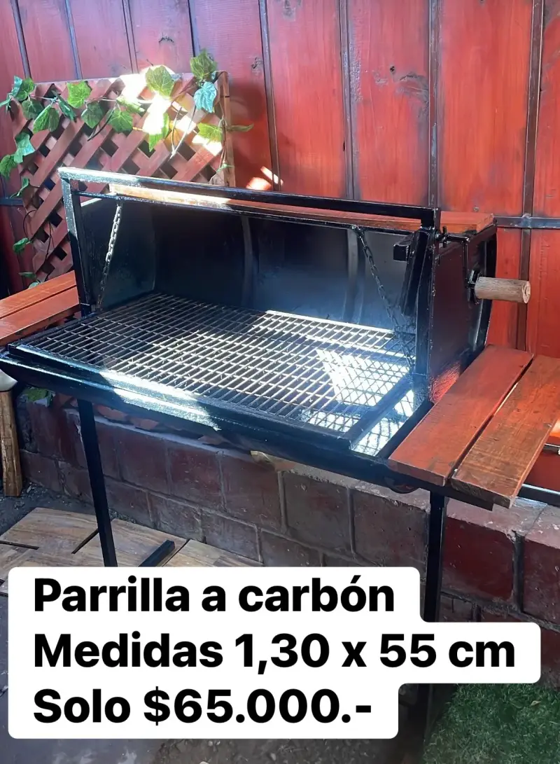 Parrilla a carbón con medidas 1,30 x 55 cm - 1