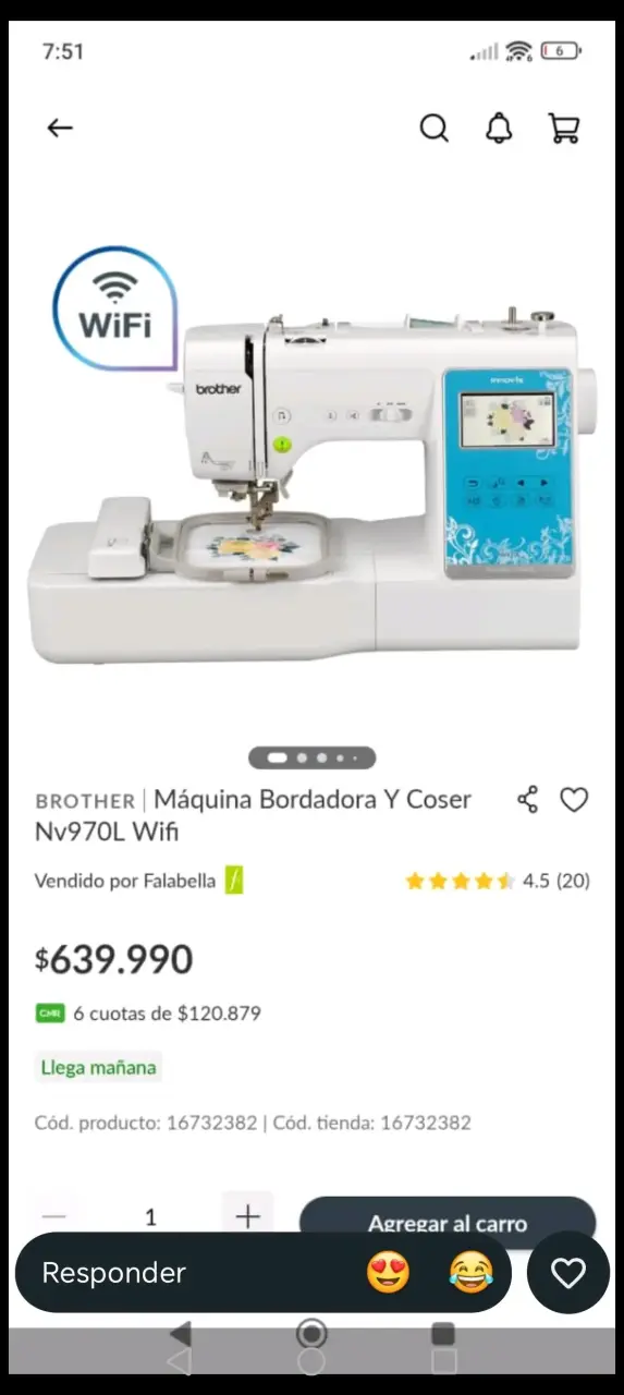 Máquina Bordadora Brother NV970L WiFi