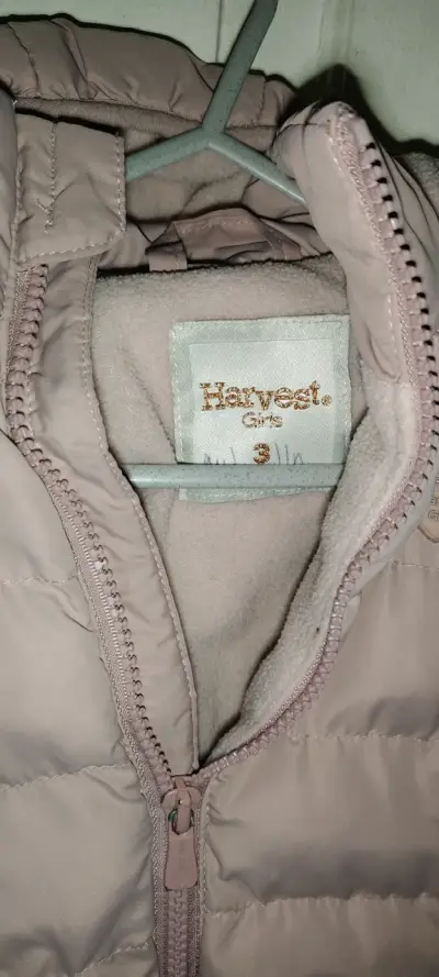 Chaqueta acolchada rosada para niña Harvest Girls - miniatura 2