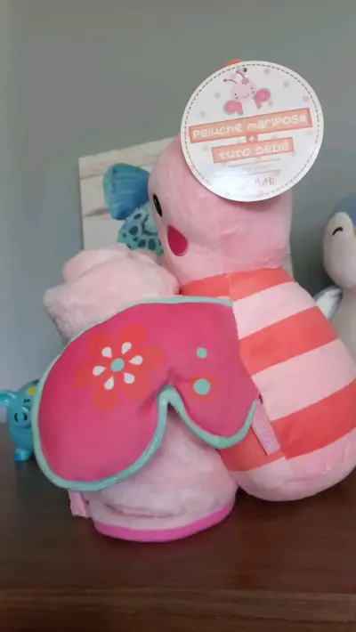 Peluche Mariposa con Tuto Bebé Rosado - miniatura 3