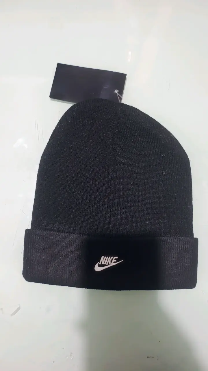 Gorro de lana negro unisex con logos - 1