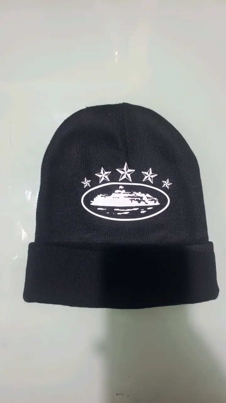 Gorro de lana negro unisex con logos - 6