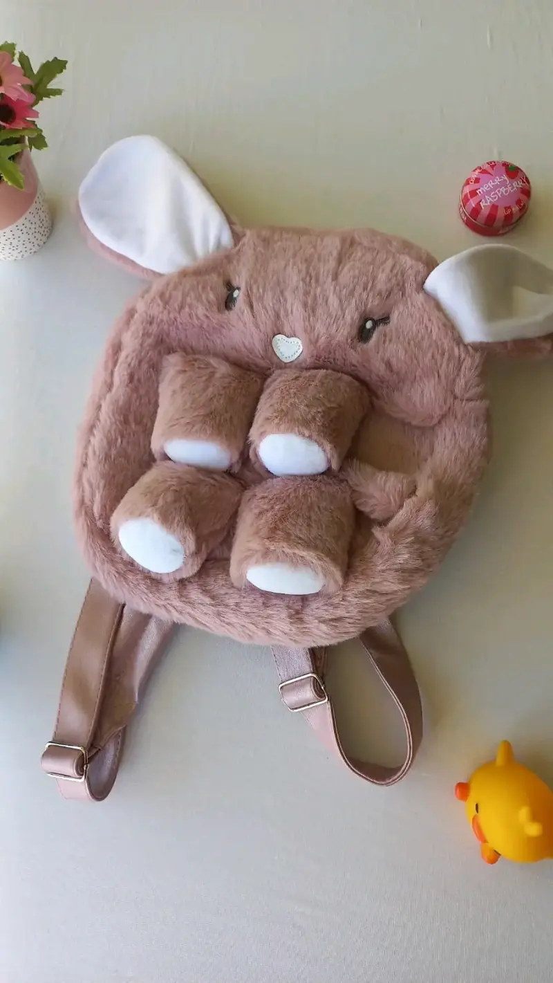 Mochila infantil de peluche con diseño de conejo - 2
