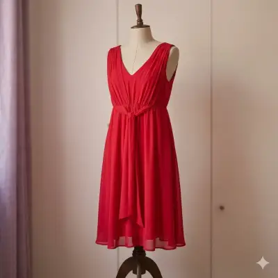 Vestido maternal rojo elegante para mujer - miniatura 1