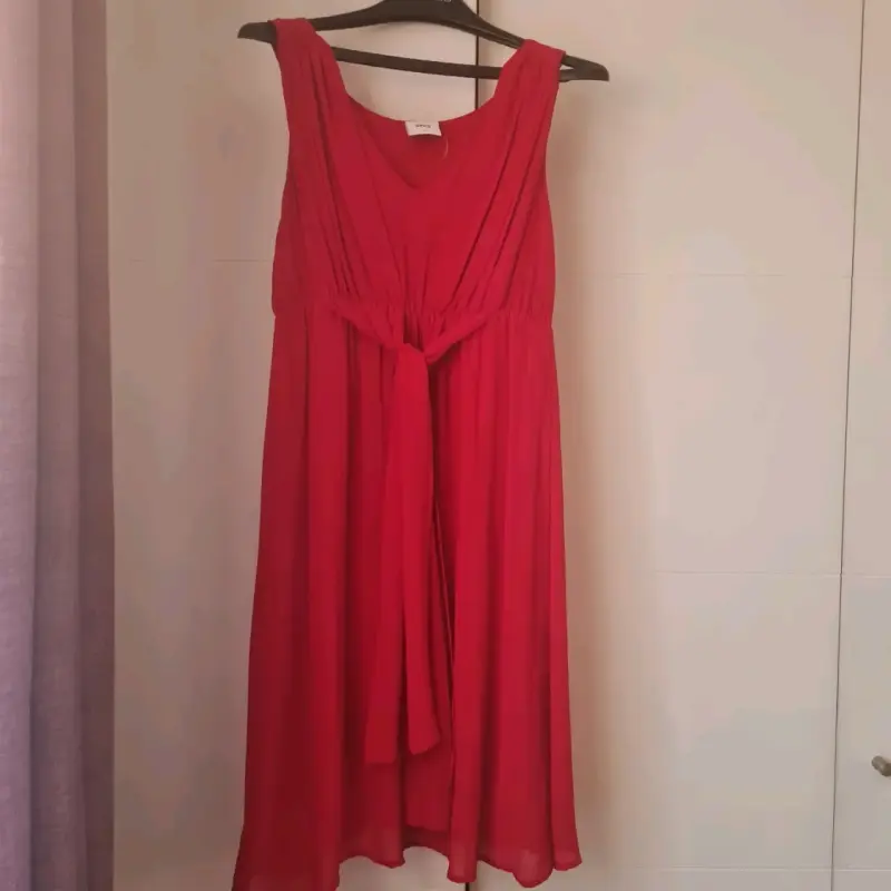 Vestido maternal rojo elegante para mujer - 2