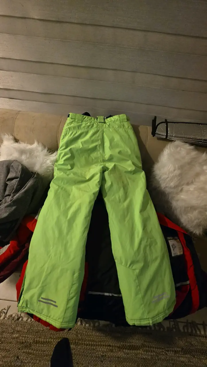 Pantalones de nieve verde neón para esquí - 1