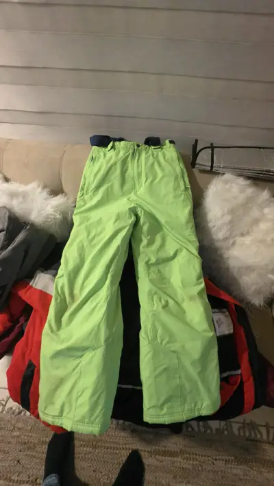 Pantalones de nieve verde neón para esquí - miniatura 2
