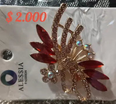 Broche de bisutería con piedras de colores - miniatura 6