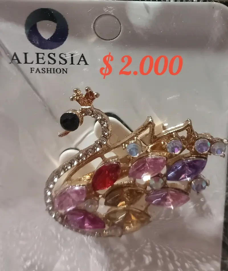 Broche de fantasía con diseño de pavo real y piedras brillantes - 1