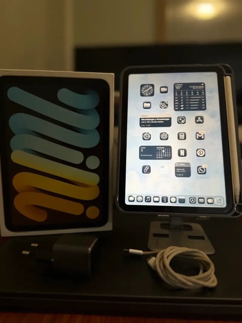 iPad Mini 6 con Apple Pencil 2 y cargador - 1