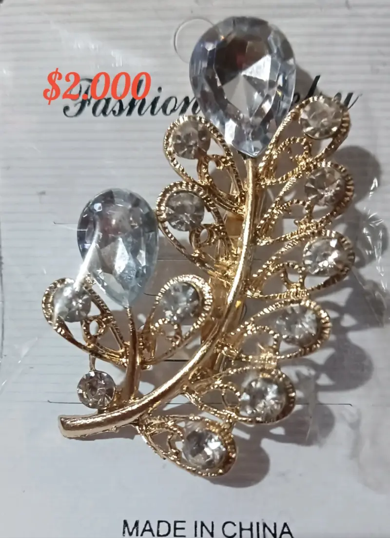 Broche de fantasía con diseño de pavo real y piedras brillantes - 4