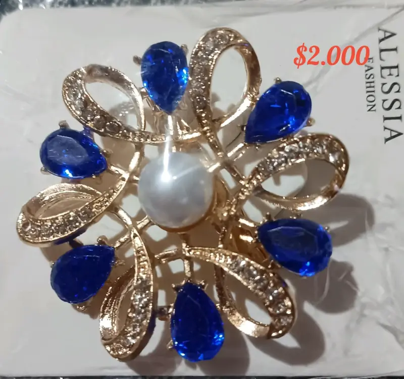 Broche de fantasía con diseño de pavo real y piedras brillantes - 6