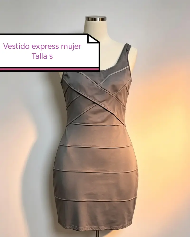 Vestido corto gris para mujer talla S