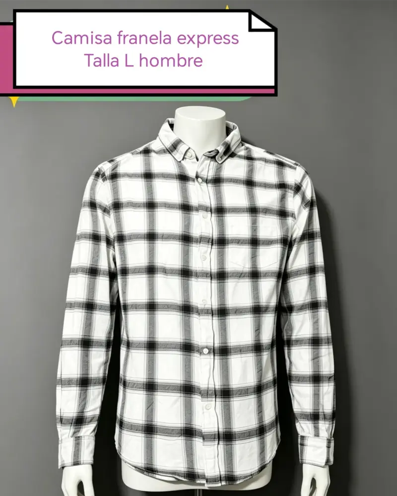 Camisa de franela a cuadros para hombre talla L