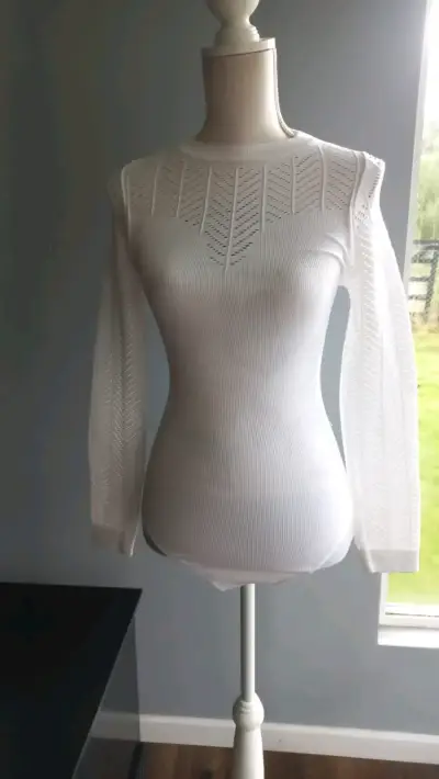 Body blanco de encaje para mujer - miniatura 2