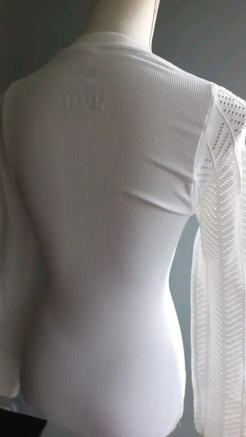 Body blanco de encaje para mujer - 4