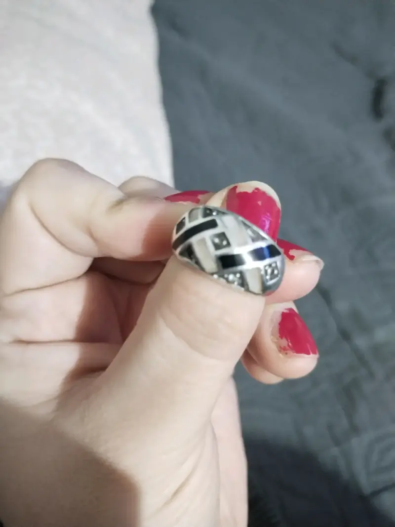 Anillo de plata 925 con diseño geométrico - 1