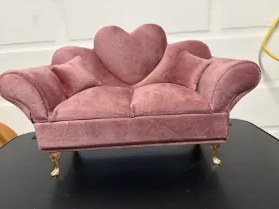 Joyero Sofá Rosa con Espejo y Compartimentos - miniatura 1