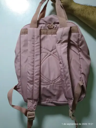 Mochila rosa Saxoline con bolsillos frontales - miniatura 2