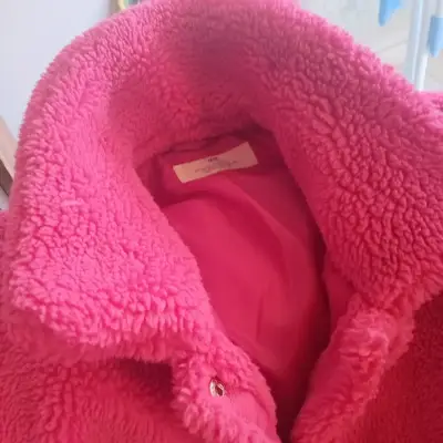 Chaqueta de lana sintética rosada para mujer - miniatura 6