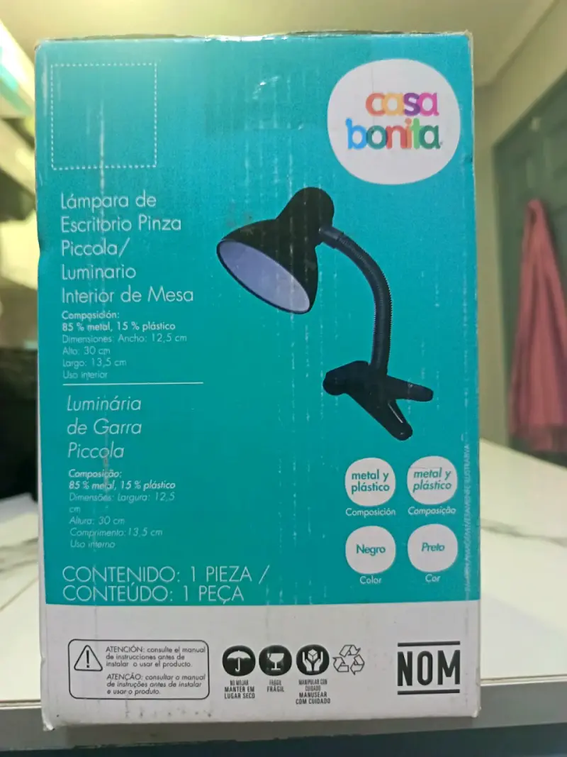 Lámpara de escritorio pinza negra Casa Bonita - 2