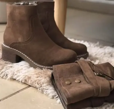 Botines de gamuza marrón desmontable 35 - miniatura 1