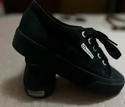 Zapatillas negras Superga de lona 35 - miniatura 1