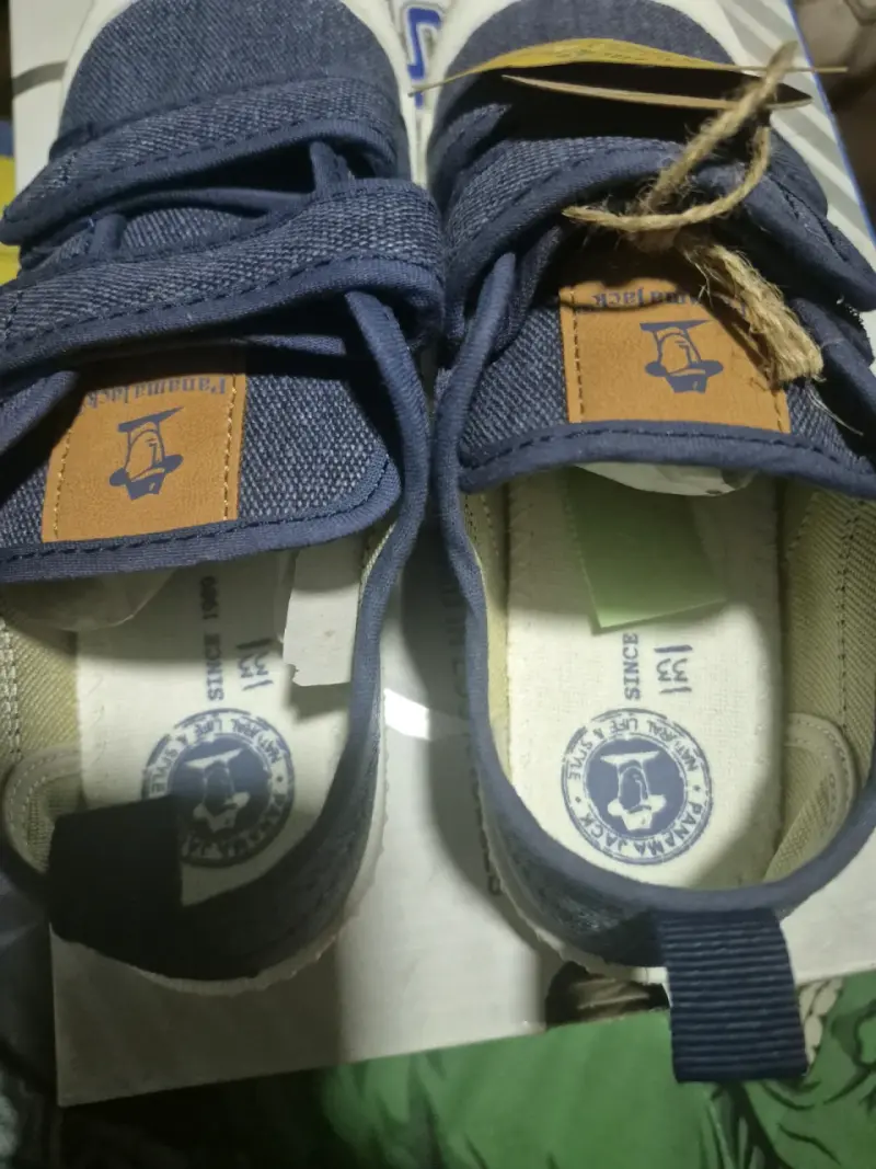 Zapatillas de lona azul para niños con velcro - 2