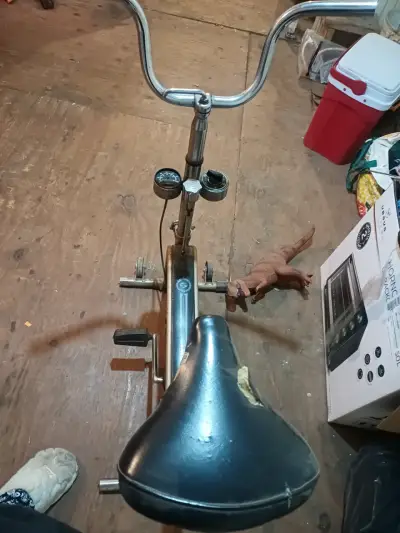 Bicicleta estática vintage con desgaste - miniatura 2
