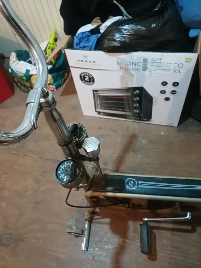 Bicicleta estática vintage con desgaste - 3