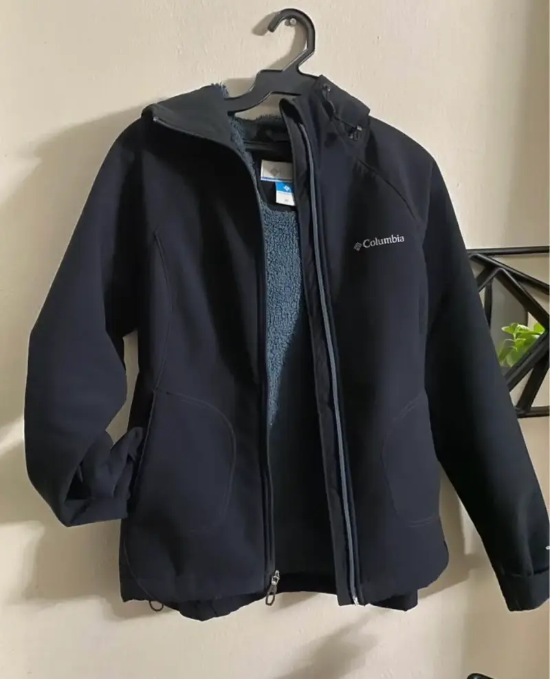 Chaqueta impermeable Columbia negra para mujer - 1
