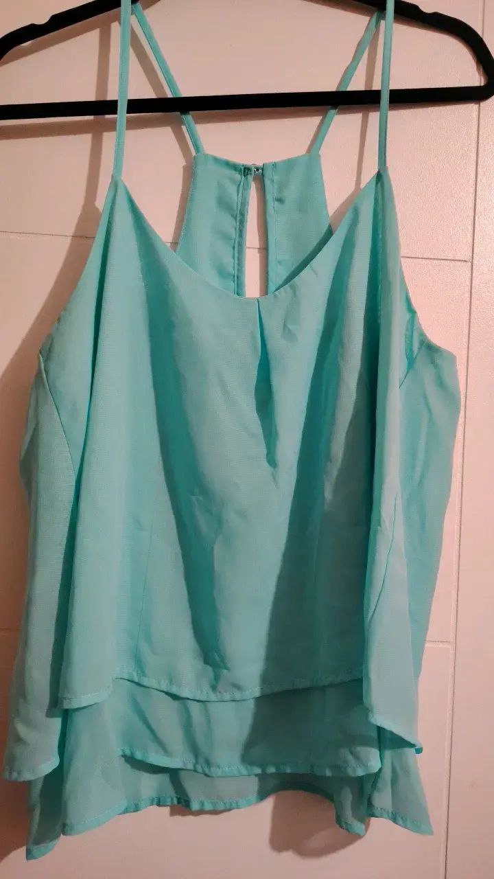 Blusa sin mangas turquesa con tirantes - 1