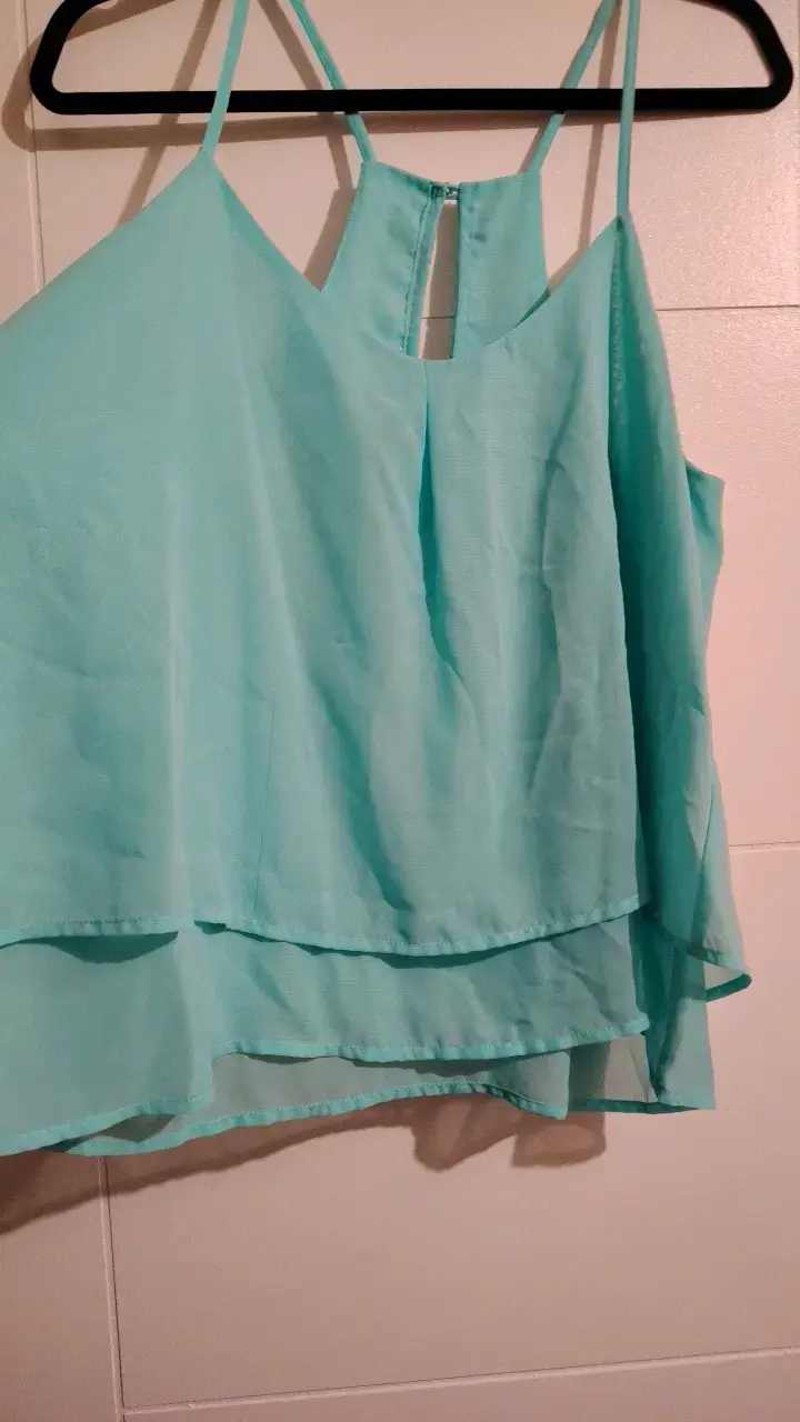 Blusa sin mangas turquesa con tirantes - 2